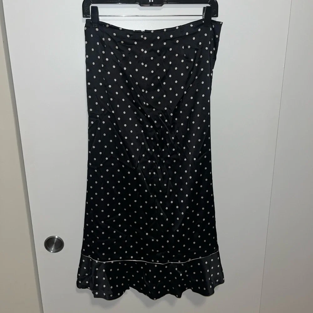 Ganni Dufort Silk Polka Dot Ruffle Skirt